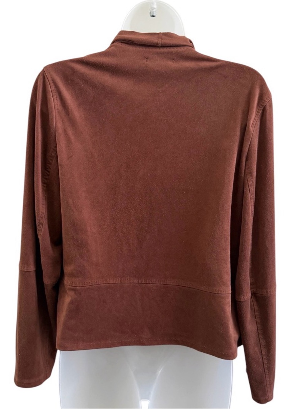 Max Studio Rust Open-Front Draped Cardigan - Picture 4 of 8
